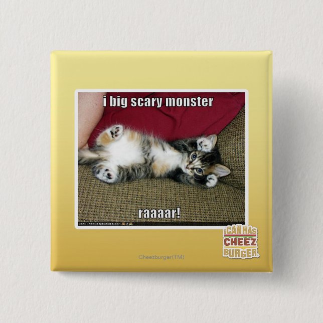 I big scary monster 2 inch square button (Front)