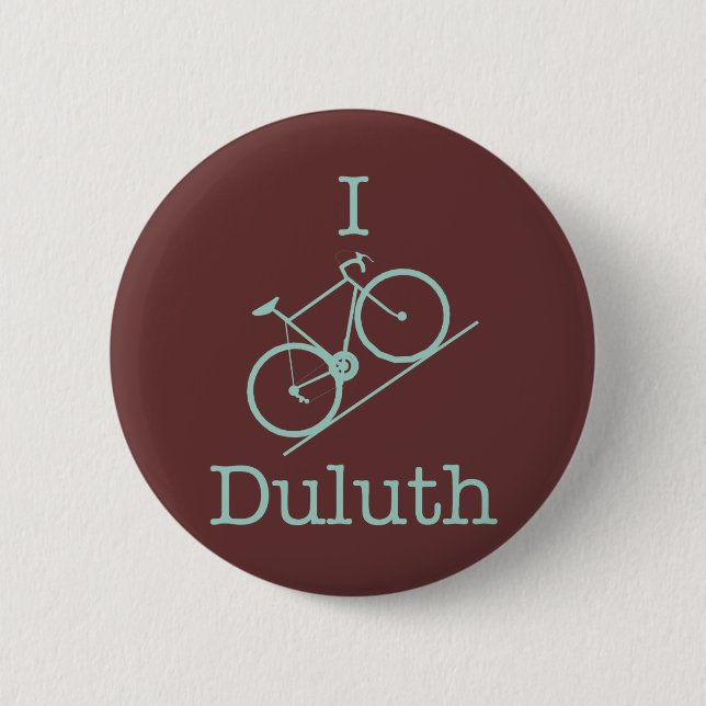I Bike Duluth 2 Inch Round Button (Front)