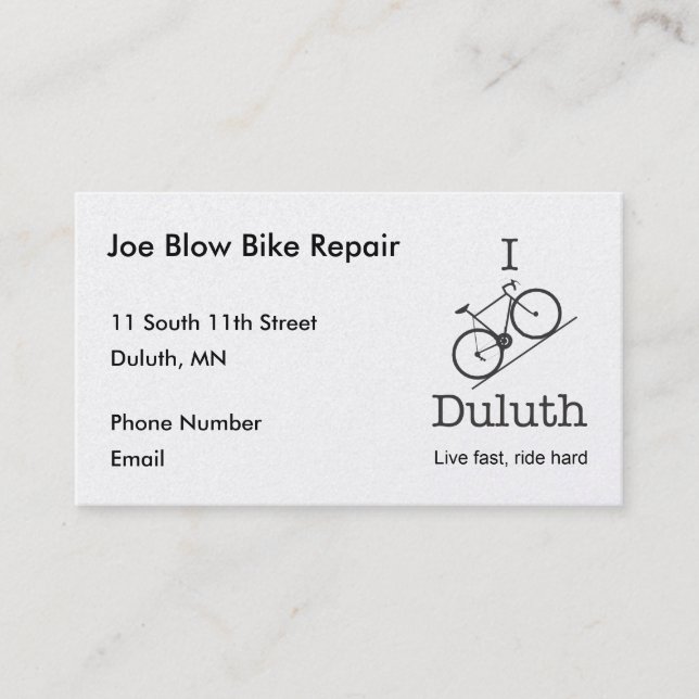 I Bike Duluth Appointment Card (Front)