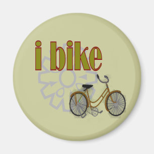 "i bike" GOLD BIKE and sprocket design Magnet