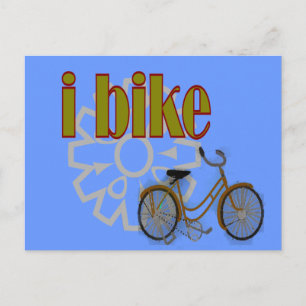 "i bike" GOLD BIKE and sprocket design Postcard
