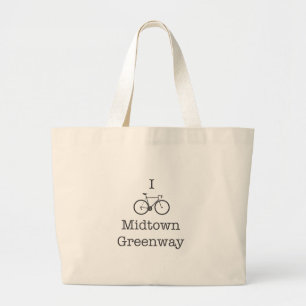 I Bike Midtown Greenway Large Tote Bag