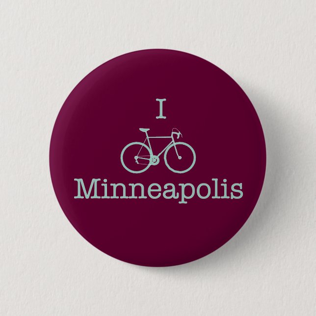 I Bike Minneapolis 2 Inch Round Button (Front)