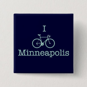 I Bike Minneapolis 2 Inch Square Button