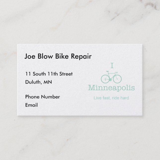 I Bike Minneapolis Appointment Card (Front)