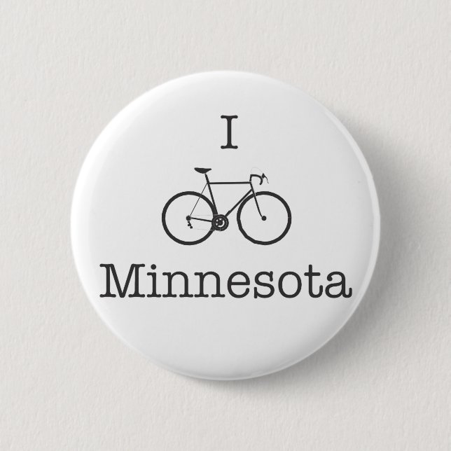 I Bike Minnesota 2 Inch Round Button (Front)