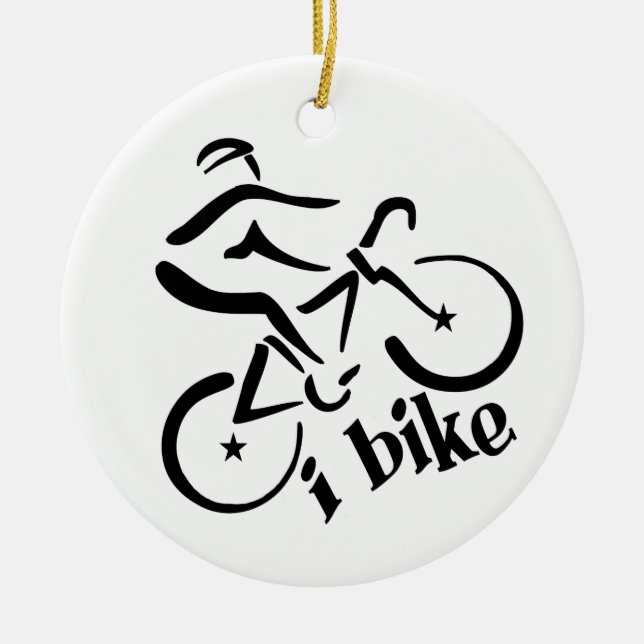 I BIKE ornament, customize Ceramic Ornament (Front)