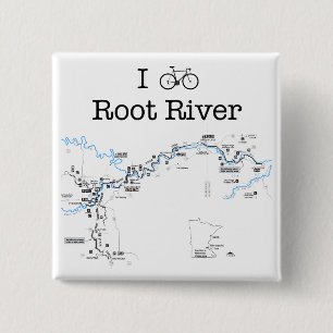 I Bike Root River 2 Inch Square Button