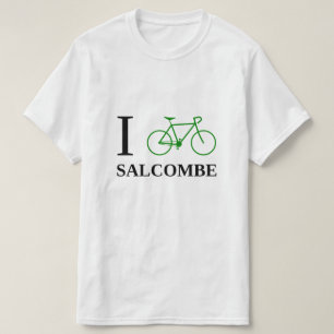 I Bike SALCOMBE (Green Bicycle Icon) T-Shirt