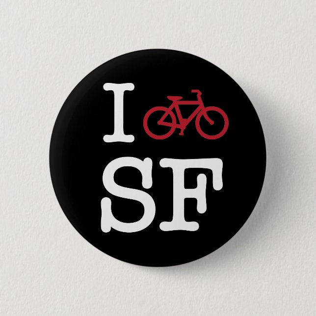 I bike SF (custom SF biking) 2 Inch Round Button (Front)