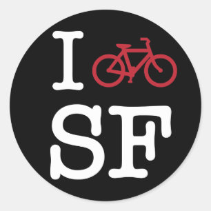 I bike SF (custom SF biking) Classic Round Sticker