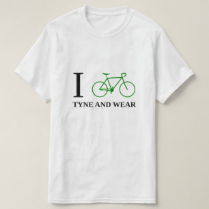 I Bike TYNE AND WEAR (Green Bicycle Icon) T-Shirt