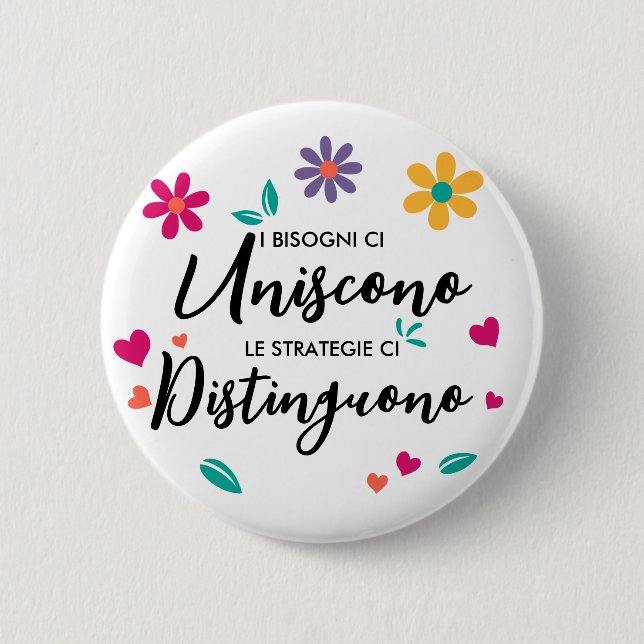 “I bisogni ci uniscono” 2 Inch Round Button (Front)