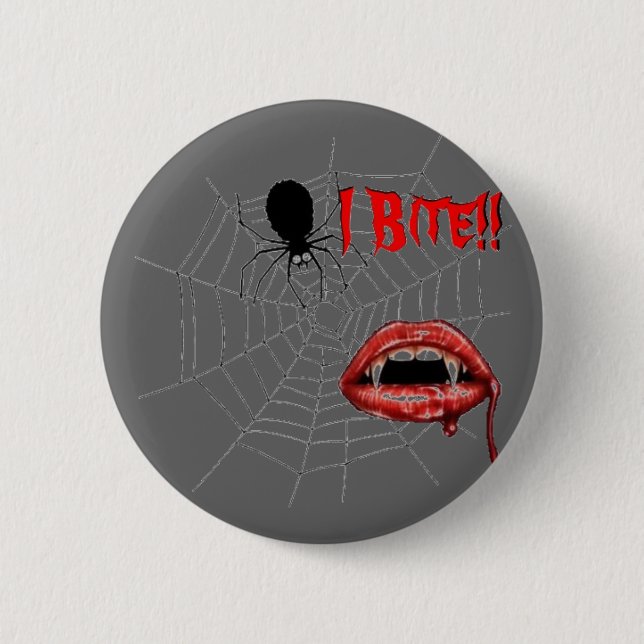 I Bite!! 2 Inch Round Button (Front)