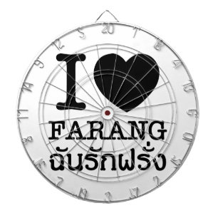 I Black Heart (Love) Farang Dartboard