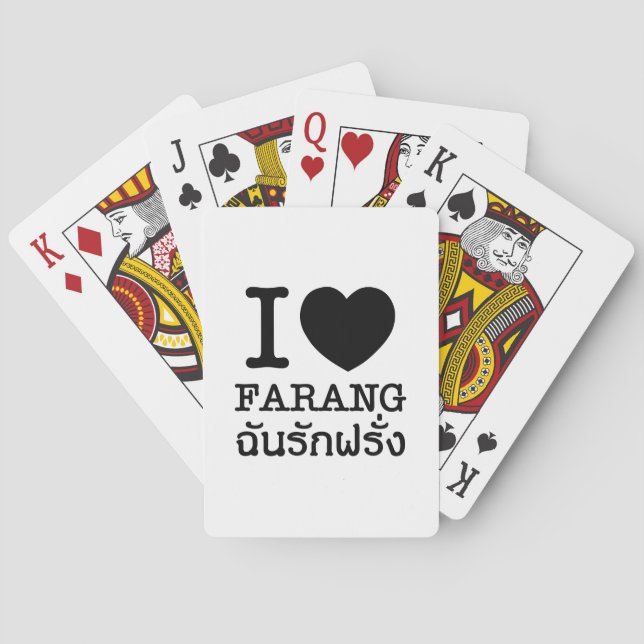 I Black Heart (Love) Farang Playing Cards (Back)
