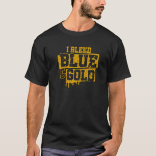 I Bleed Blue and Gold Game Day Group School Footba T-Shirt