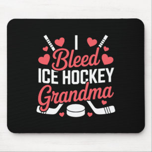 I Bleed Ice Hockey Grandma, Ice Hockey Grandparent Mouse Pad