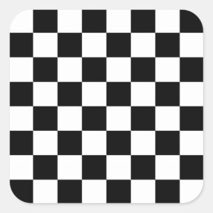 I Bleed Racing Check Black White Chequered Custom Square Sticker