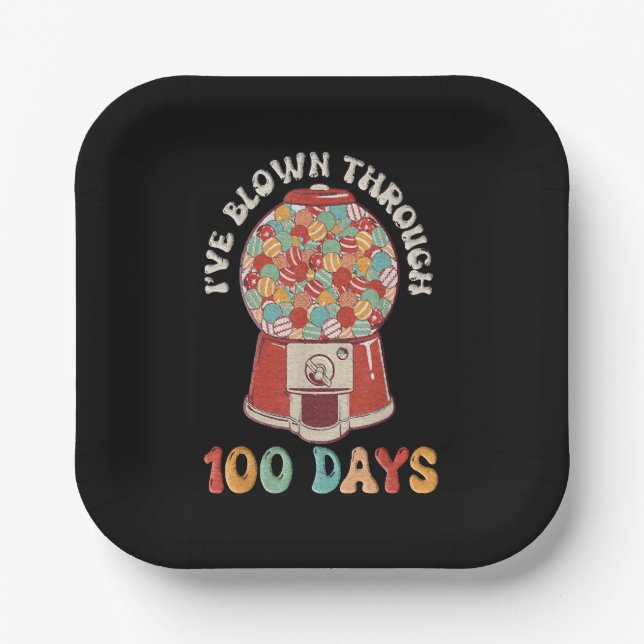 I Blown Through 100 Days Paper Plate (Front)