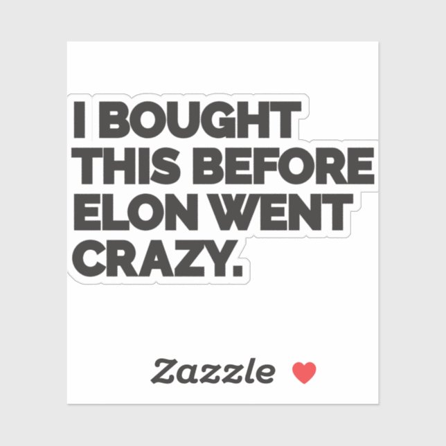I bought this before Elon went crazy. (Sheet)
