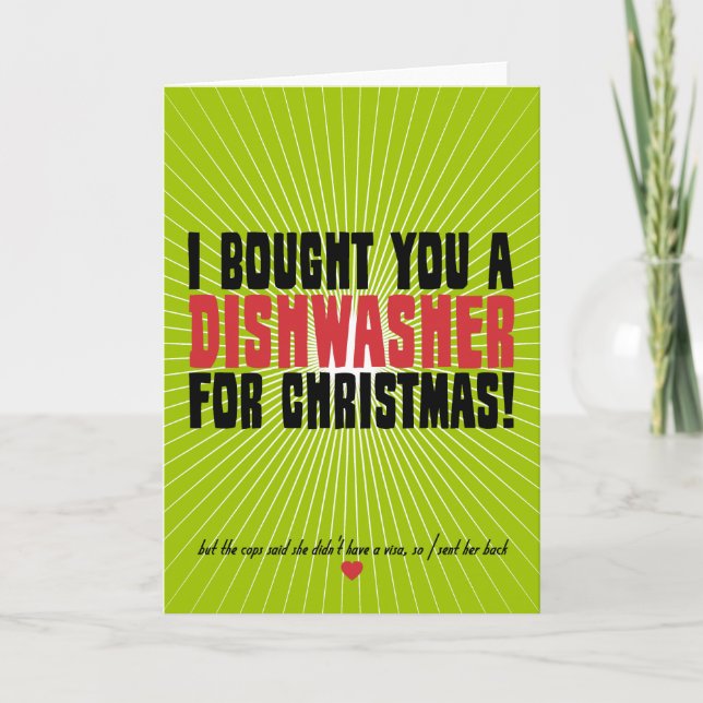 I Bought You A Dishwasher For Christmas Holiday Card (Front)