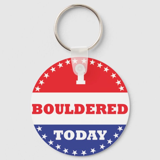 I Bouldered Today Keychain (Front)