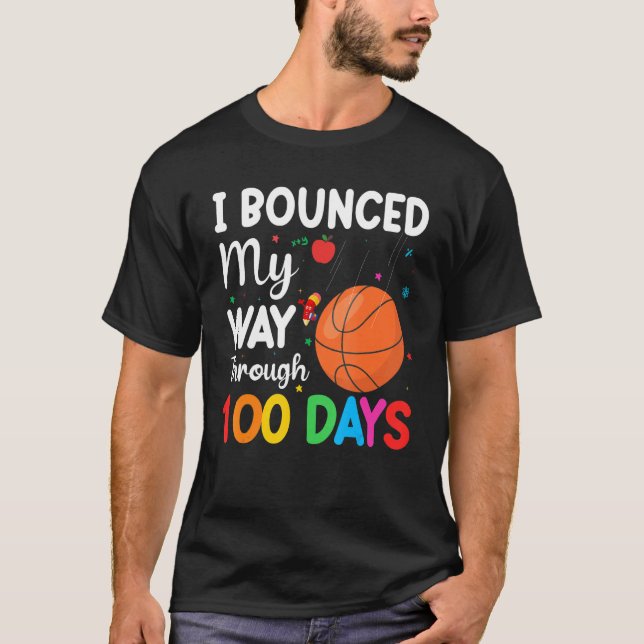 I Bounced My Way Through 100 Days of School Basket T-Shirt (Front)