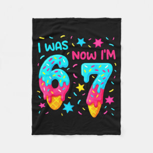 I Boys 7th Birthday Baseball Ice Cream Fleece Blanket