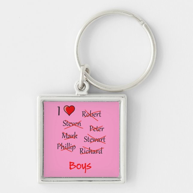 'I ♥ Boys' Keychain (Front)