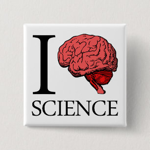 I Brain Science (I Know science) (I Love Science) 2 Inch Square Button