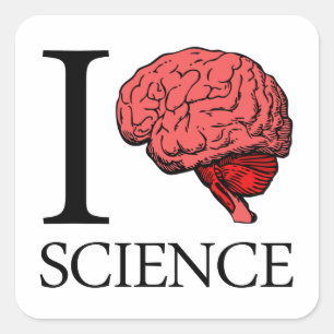 I Brain Science (I Know science) (I Love Science). Square Sticker