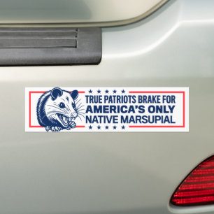 I Brake for America's Only Native Marsupial Funny Bumper Sticker