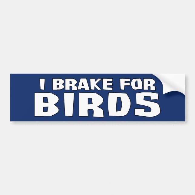 I Brake For Birds Bumper Sticker (Front)