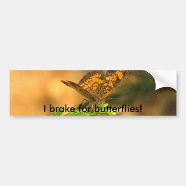 I brake for butterflies! Bumper Sticker (Front)