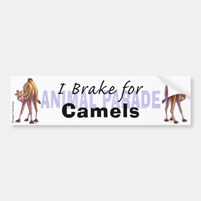 I Brake for Camels Bumper Sticker (Front)