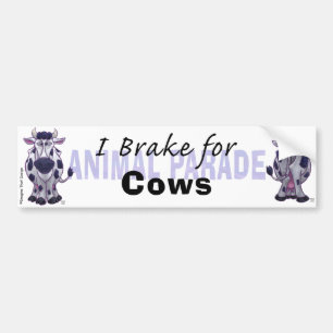 I Brake for Cows Bumper Sticker