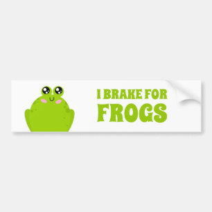 I Brake For Frogs Bumper Sticker