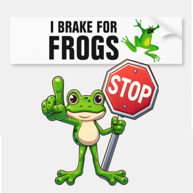 I BRAKE FOR FROGS BUMPER STICKER (Creator Uploaded)