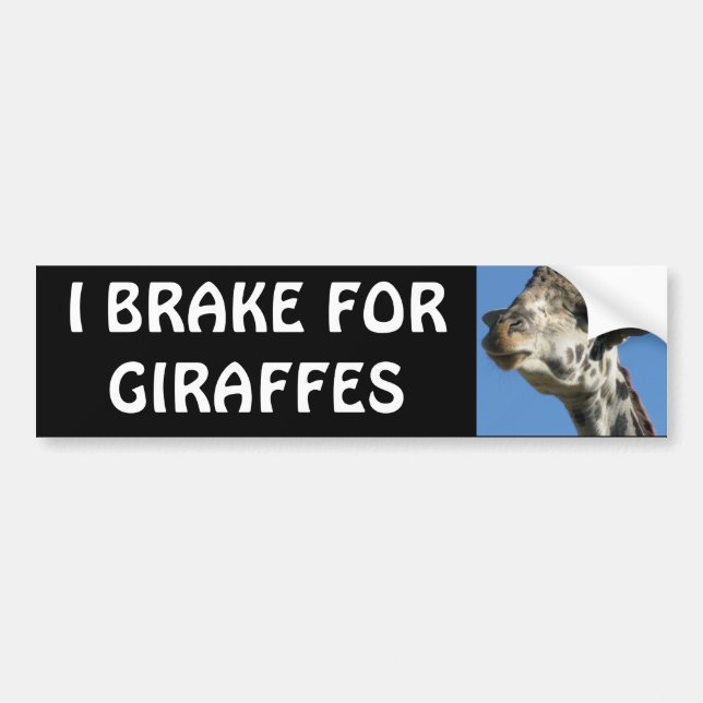 I BRAKE FOR GIRAFFES BUMPER STICKER (Front)