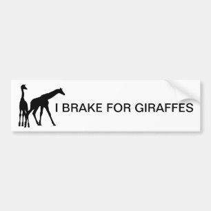 I BRAKE FOR GIRAFFES BUMPER STICKER