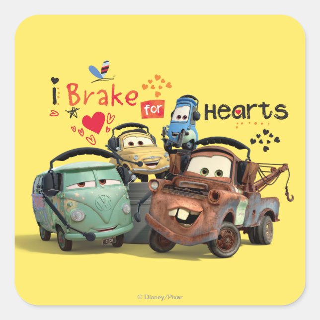 I Brake for Hearts Square Sticker (Front)