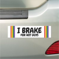I Brake For Hot Guys Rainbow Pride Gay Themed