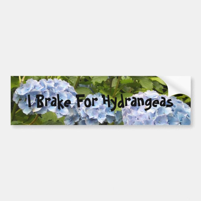 I Brake For Hydrangeas Bumper Sticker (Front)
