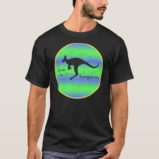 I Brake for Kangaroos men's t-shirt (Front)