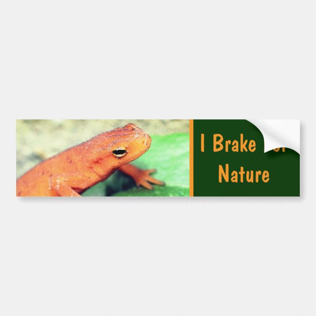 I Brake For Nature Salamander Bumper Sticker (Front)