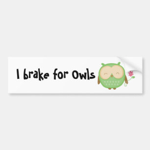 I brake for Owls Bumper Sticker