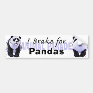 I Brake for Pandas Bumper Sticker