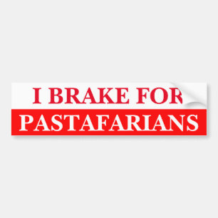 I Brake For Pastafarians Bumper Sticker