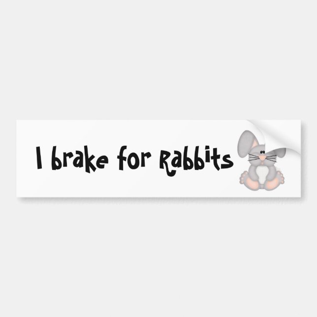 I brake for Rabbits Bumper Sticker (Front)